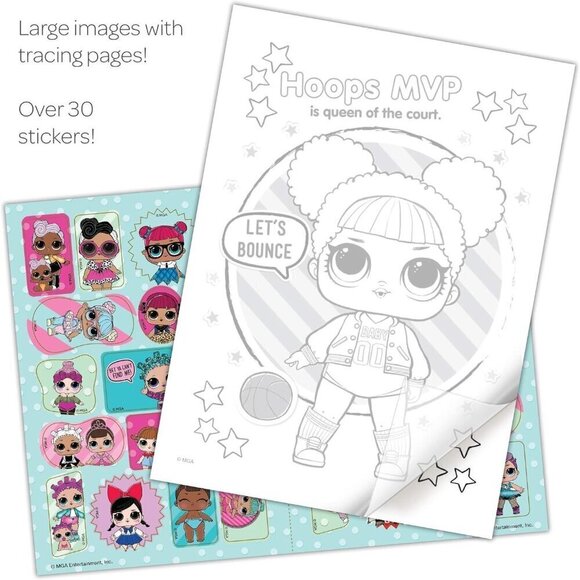 💖3/$15💖 L.O.L. Surprise! Color & Trace Activity Book With Stickers - Picture 2 of 3